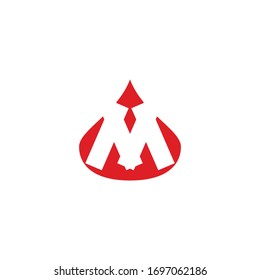 Logo der Vektorillustration in m Buchstaben mit Dropsymbol