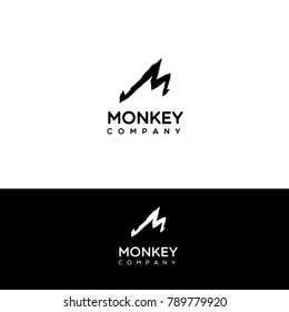 M letter vector logo. hand drawn calligraphic letter M. M sign, symbol, icon, emblem