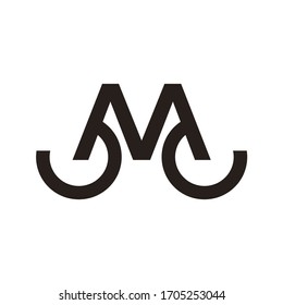 logotipo vectorial de letra m con icono principal