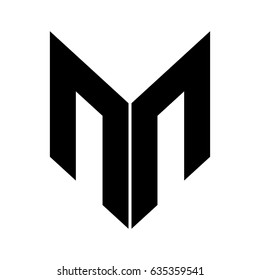 m letter vector logo. nn letter vector logo