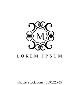 Elegant Line Art Logo Monogram Design Stock Vector (Royalty Free) 367842704