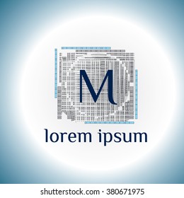 M letter vector logo template (sign, symbol, emblem, ornament)