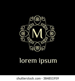 M letter vector logo template (sign, symbol, emblem, ornament)