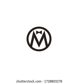 m letter vector logo with tie 