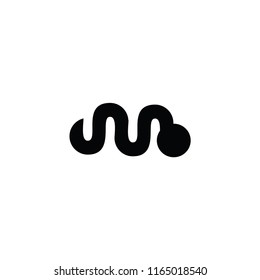 m letter vector logo. worm logo with initial m