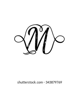 M letter vector sign (symbol, logo template, monogram) 