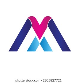 Diseño de logotipo único del vector de letra M