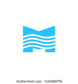 M Letter Wave Logo