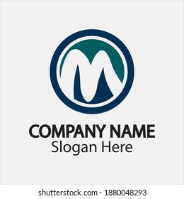 M letter wave Logo Template vector illustration