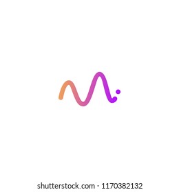 M Letter Wave Logo Vector Icon