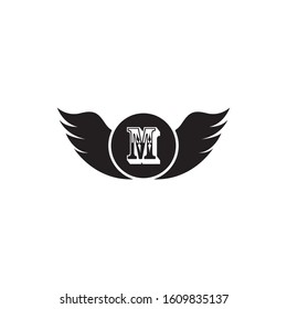 M Letter wing logo business template vector icon