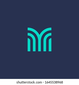 M letter or Y&M monogram logo in stylistic geometric shape.