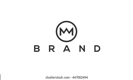 M letters crown vector logo template