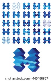 M Letters Icons Set - Isolated On White Background - Vector Illustration, Graphic Design. For Web, Websites, Print, Presentation Templates, Promotion Material