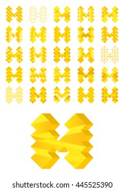 M Letters Icons Set - Isolated On White Background - Vector Illustration, Graphic Design. For Web, Websites, Print