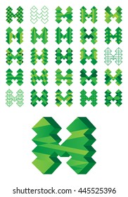 M Letters Icons Set - Isolated On White Background - Vector Illustration, Graphic Design. For Web, Websites, Print