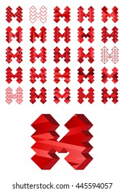 M Letters Icons Set - Isolated On White Background - Vector Illustration, Graphic Design. For Web, Websites, Print
