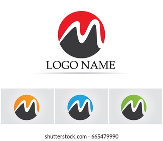 M letters logo and symbols