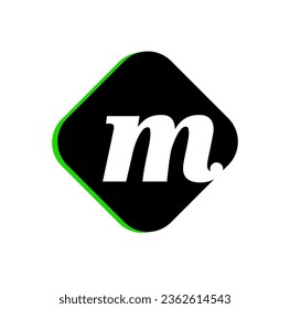 M letters on the rounded square icon. M company monogram.