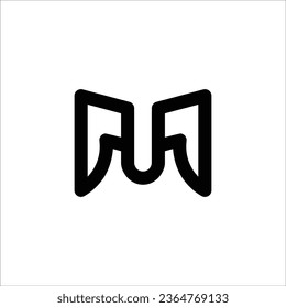 M line art pattern logo design