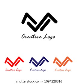 M line creative logo design. Vector illustration