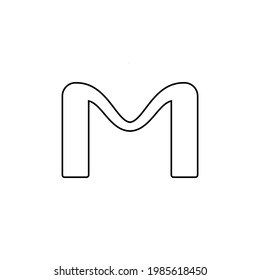 M line icon. Simple style poster background symbol. M logo design element. T-shirt printing. Vector for sticker.