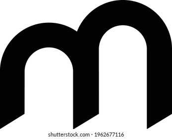 M line initial company logo vector image, Letter m logo vector image