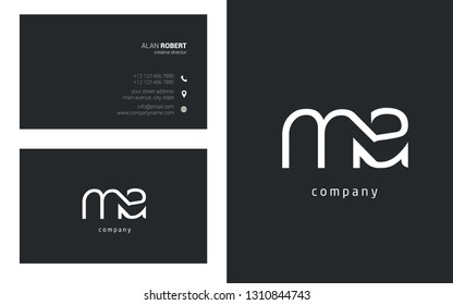 M & A line letter joint logo design vector