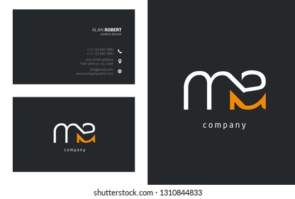 M & A line letter joint logo design vector