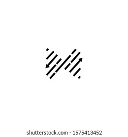 M Line Letter Logo Design with Creative
