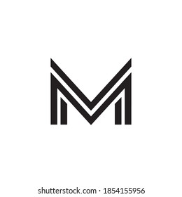 M Line Logo Black White Alphabet Stock Vector (Royalty Free) 1854155956 ...