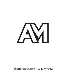 A M lines letter lines logo design vector