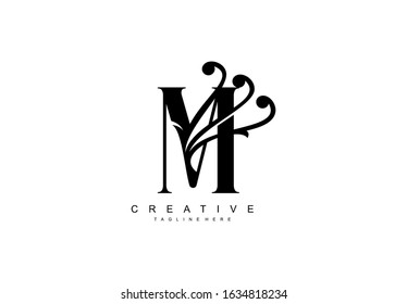 M Linked Abstract Flourish Monogram Shape Vector Logo Template