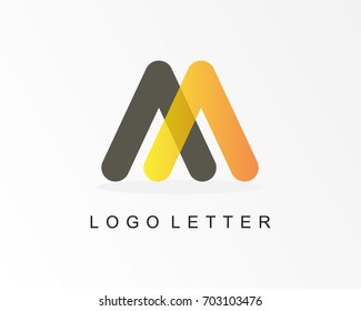 M Logo. AA Letter Logo Design Template Element