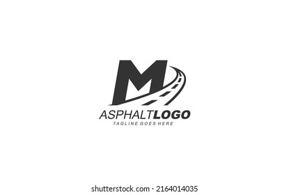 M logo asphalt for identity  construction template vector illustration for your brand 