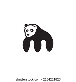 M logo bear illustration design abstract vector animal