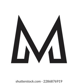 M logo black letter template