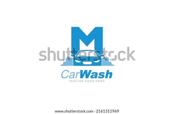 M logo carwash for\
construction company. car template vector illustration for your\
brand.