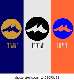 M logotipo círculo monograma identidad abstracta colorida creativa idea icono vectorial plantilla