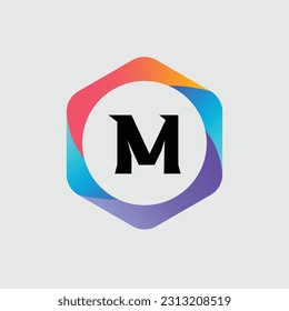 M logo Colorful Vector Design. Icon Concept. Abstract modern
