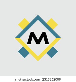 Diseño de vectores coloridos con el logotipo M. Concepto de icono. Resumen moderno