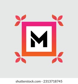 Diseño de vectores coloridos con el logotipo M. Concepto de icono. Resumen moderno