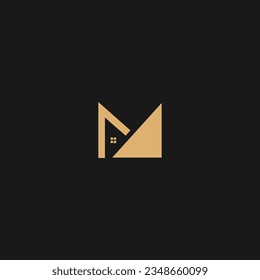 M Logo-Design. Immobilien-Haus Symbol grafische Vorlage Element. Anfangsbuchstabe M Stil.
