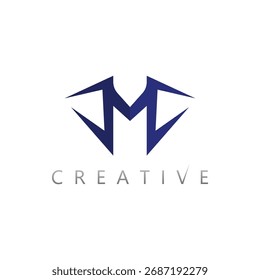 Design de logotipo M com forma abstrata criativa para marcas de empresa inovadoras