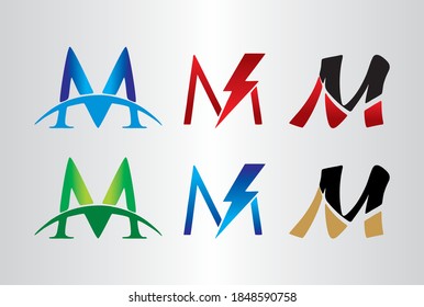 M Logo Design with Creative Modern Trendy Typography. Minimalist, Creative, Unique Logo Design. This logo icon incorporate with abstract shape in the creative way.