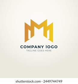 M logo design flat concept