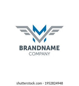 Diseño del logotipo M con geometría