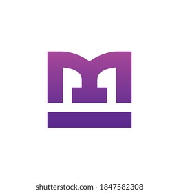 Diseño del logotipo M, icono de letra inicial m, ilustración de estilo plano - Vector