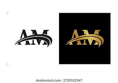 A and M Logo Design Inspired by Luxury and Elegance for Business. Isolated on white background.