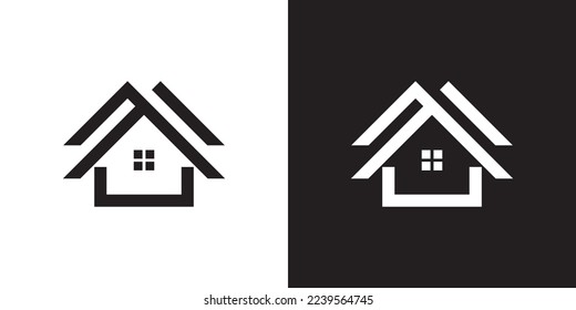M logo design is intended for construction, building, real estate, home, and property. An awesome trendy and minimal M home logo design template with White and Black colors.